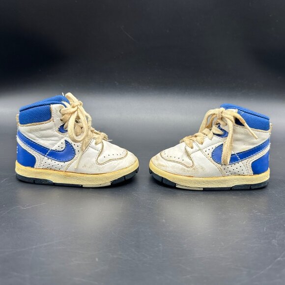 1987 Nike Delta Force Toddler Baby Shoes Blue High Top Sneakers Size 4 READ Vtg - Picture 5 of 15
